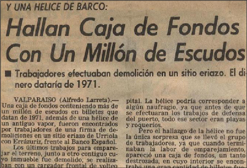 HALLAN CAJA DE FONDOS CON UN MILLÓN DE ESCUDOS